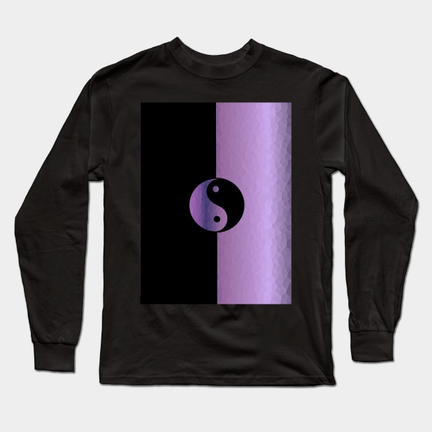 YIN Yang Purple - Yin Yang Art Long Sleeve T-Shirt by SartorisArt1